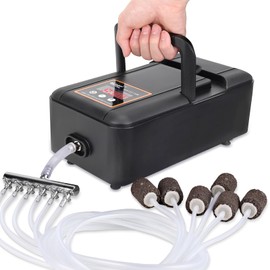 hygger IPX6 Rechargeable Aquarium Pond Air Pump, Powerful Quiet Tank Air Pump with Hose Air Stone Check Valve Adjustable Flow Diverter Valve for Fishing Yacht/Power Outages/Hydroponic (300GPH)