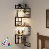 WFSRESTD Floating Corner Shelves with Light - 5 Tiers Metal