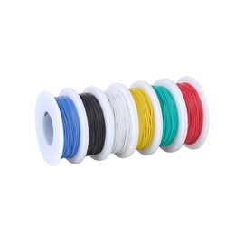 TUOFENG 30 AWG Wire,30 Gauge Silicone Wire 6 Colors 66ft/20m Each Spool,60V Flexible Electrical Wire with Tinned Copper, Hook up Wires for Breadboard/DIY/Battery