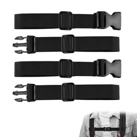 Devantia Backpack Chest Strap for Backpack Backpack Straps - 25-45 cm Adjustable Chest Strap with Buckle, Non-Slip Chest Strap Ideal for Travel Climbing School Bag (Pack of 2, Black), black