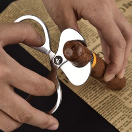 Cigar Scissors Cutter, Stainless Steel Guillotine Double Blade Straight Cut Scissors Cigar Accessories for Cigars