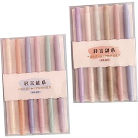 SHERCHPRY Marcadores Resaltadores Fluorescentes en Tonos Pastel 12 Piezas, Dulces y Salados, Set de Marcatextos Prácticos para Estudiantes, Resaltador de Notas sin Olor, Adecuado