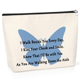 Bride Wedding Gift Makeup Bag Engagement Gifts for Her Wedding Gift for Bride from Mum Dad Bridal Shower Presents Bachelorette Party Gift Cosmetic Bag for Daughter from Mother Zipper Pouch