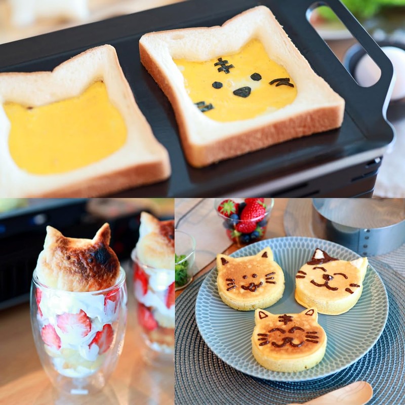 ZEOOR Pancake Cercle Ring, Cat Shape, Stainless Steel, Shallow Shape,