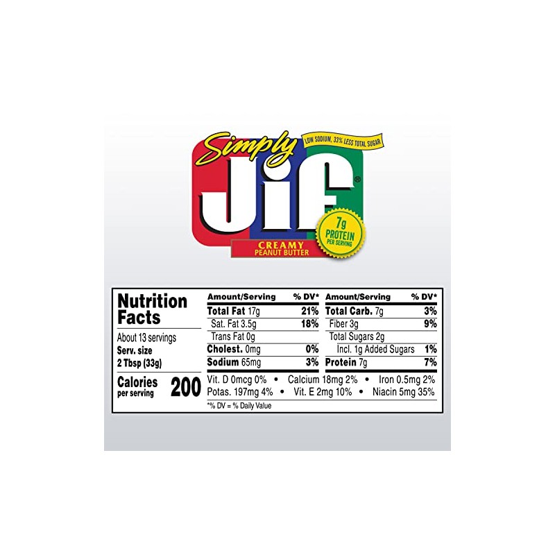 Jif Simply Jif Creamy Peanut Butter, 27.3 Ounces (Pack 10)