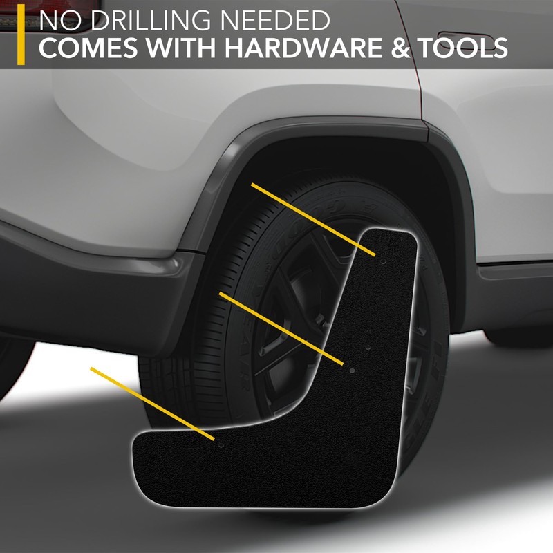 TWRAPS Slim Mud Flaps for Rivian R1T and Rivian R1S
