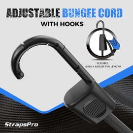 36 Inch Adjustable Bungee Cords with Hooks, 6 Pcs Black Bungee Cords & Canopy Tarp Ball Ties, Heavy Duty Elastic Bungee Straps, Perfect for Securing Tarps, Cargo, Camping, Luggage, Tents, Bikes, etc