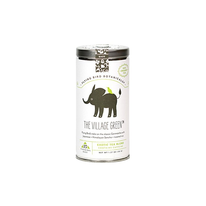 Flying Bird Botanicals - Village Green Organic Genmaicha Tea (15-Bag