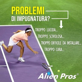 Alien Pros Tennis Grip Tape (6 Handles) - Pre-Cut Tennis Grip Tape for a Dry Grip - Stick on Your Racket for Highest Performance (6 Grips, Yellow)