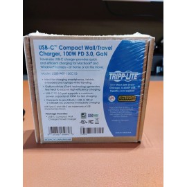 Tripp Lite USB-C Compact Wall/Travel Charger  100w PD 3.0 GaN Sealed + Cable!