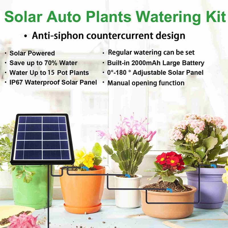 Solar Automatic Watering System IP67 Water Resistant Solar Automatic Drip