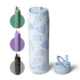 BOTTLE BOTTLE Stainless Steel Water Bottle with Straw and Lid, Vacuum Insulated Tumbler, Keeps Cold and Hot, Leakproof, Wide Mouth Water Bottle for Women, Rabbit