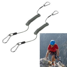 WADY Cordones de Pesca de Alta, 2 Piezas Resistencia Cordón Enrollado de Alambre de Acero para Kayak Herramientas de Pesca de Seguridad Retráctiles Cuerdas Correa Varilla, Elástico Espiral Llavero