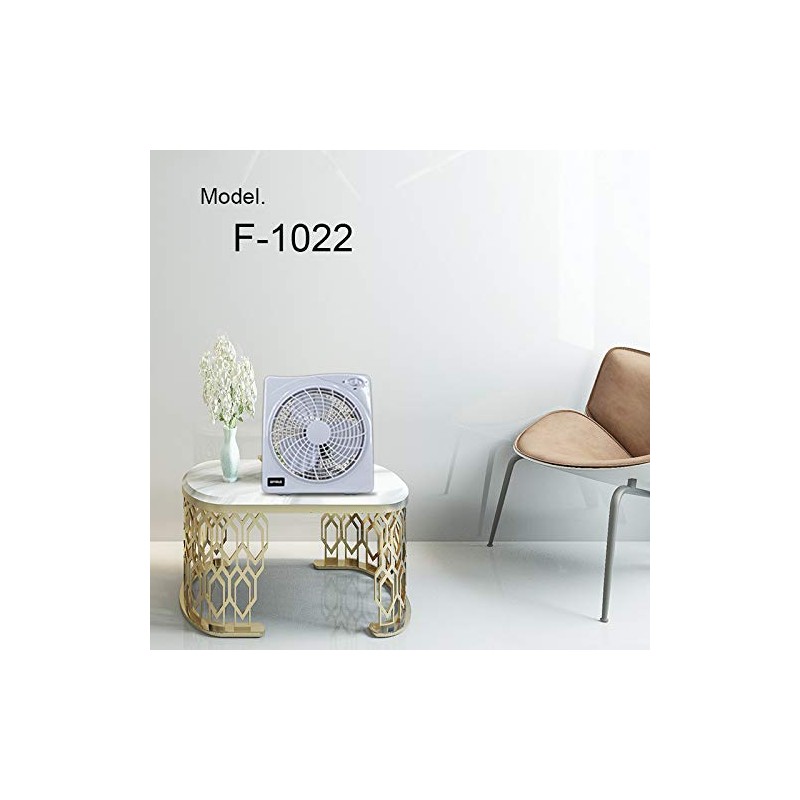 Optimus F-1022 10-Inch 2 Speed Box Fan, White