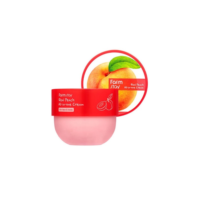 Farmstay Real Peach All-in-One Cream 300ml / 팜스테이 리얼 피치