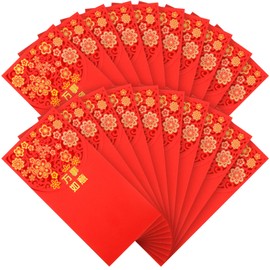 Pajean 20 Pcs Chinese New Year Red Envelopes Red Pockets Chinese Year of Snake 2025 Red Envelopes Hong Bao Lucky Money Gift Envelopes Spring Festival Birthday Wedding Gifts, 7 x 3 Inch(Cute Style)