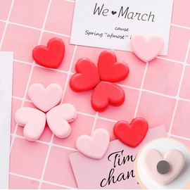 10 Pcs Cute Heart-Clips Refrigerator Magnets, Pink & Red Decorative Fridge Magnets, Strong Magnets for Photos Photo Display and Picture Hanging, Fridge, Whiteboard, Kitchen, Office, and School, Locker