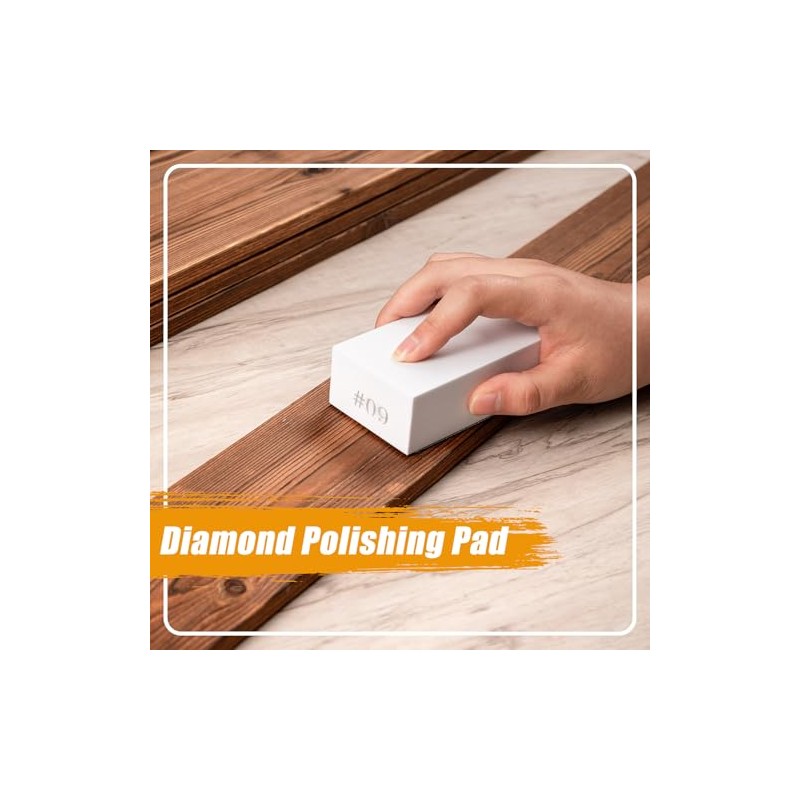 3 Pcs Diamond Hand Polishing Pads, 60 Grit Diamond Sanding
