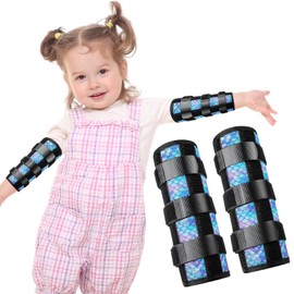 Threlaco 2 Pack Thumb Sucking Stop for Kids Toddlers Nail Biting Treatment Finger Sucking Deterrent Guard Prevention Anti Nose Picking Pediatric Elbow Immobilizer for Boys Girls 2-8 Years (Mermaid)