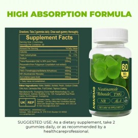 Anianhao Nad  Nicotinamida Riboside Resveratrol 60 Gomitas                                                                                            