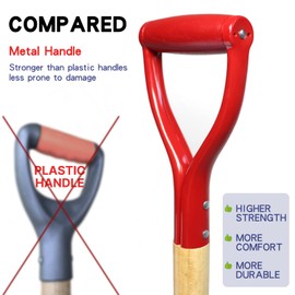 KOLEIYA Drain SpadeShovel, Garden Spade Shovels for Digging Heavy Duty, Trenching,Planting,Transplanting,Metal Y-Grip,Wooden Handle,45Inch
