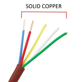 Cableague Thermostat Wire 18/5 18 Gauge 5 Conductor ETL 18-5 100 Feet Brown (18-5 Brown, 100Feet（30 Meter）)