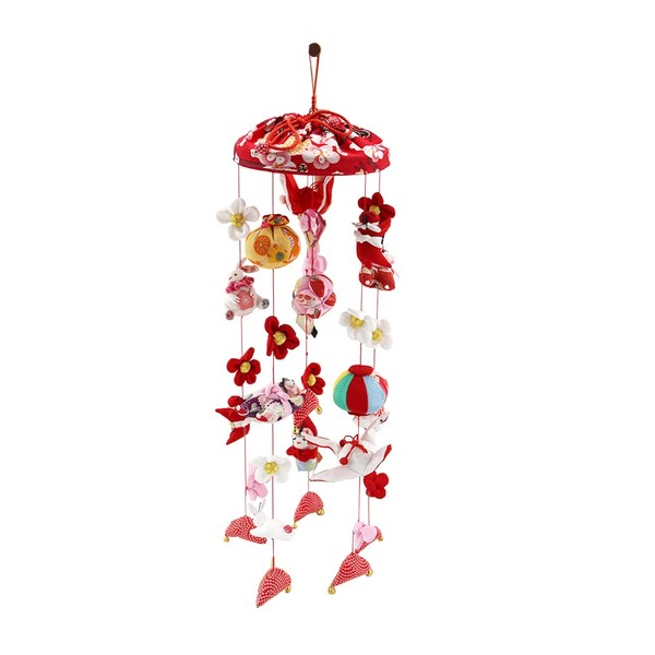 OKBABY Hanging Hinama, Hanging Decoration, Hanging Hinama, Umbrella Fuku, Hinamatsuri, Hina Doll, Peach Festival, First Festival, Height 22.8 inches (58 cm)