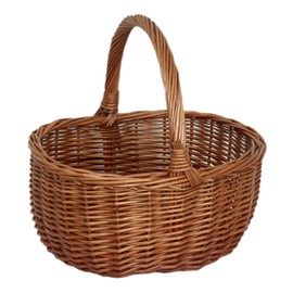Red Hamper Double Steamed Oval Shopping Basket, Wicker, Brown, 31 x 12 x 26 cm