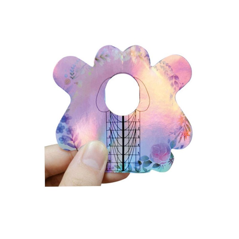 BeautyLeader 100PCS Nail Form Laser Pink Acrylic Nail Extension Sticker,