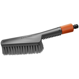 Gardena Cleansystem Hand Brush S Soft: Cleaning Brush with Hose Connection, Flat Brush Body, for Narrow Places and Sensitive Surfaces, with Flow Control (18840-20)