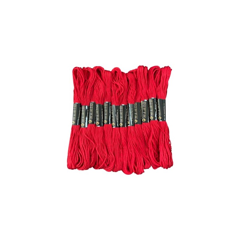 12 Skeins Embroidery Floss Red Color, Friendship Bracelet String Cross