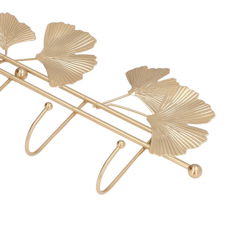 Wall Coat Rack Ginkgo Leaf Design Simple Elegant Style Wide