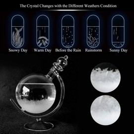 Weather Crystal Bottle Glass Water Shape Beautiful for Creative Windstorm for Storm Bottle Weather Bottle for Decoration Bottle Food Decorative Gazing Balls