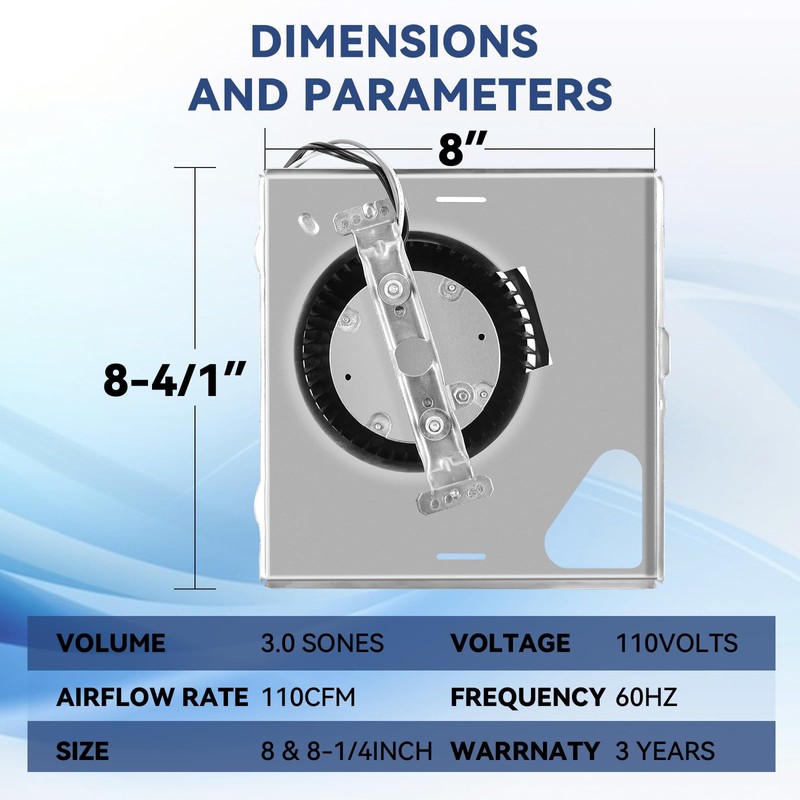 Upgrade Model 676-D/2676F-A Fan, Compatible with Broan 676-D/2676F-A, 680-A,110RDB, 110RDF,