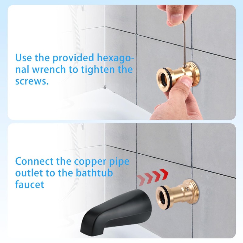 Tub Spout Adapter Kit, Brass Slip on Shower Diverter Repair