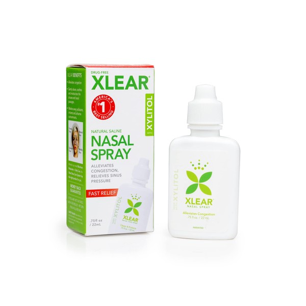 Xlear Nasal Spray, Natural Saline Nasal Spray with Xylitol, Nose Moisturizer for Kids and Adults, 0.75 fl oz (Pack of 1)
