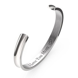I Love You Mom Grooved Cuff Bangle Hidden Message Bracelet …