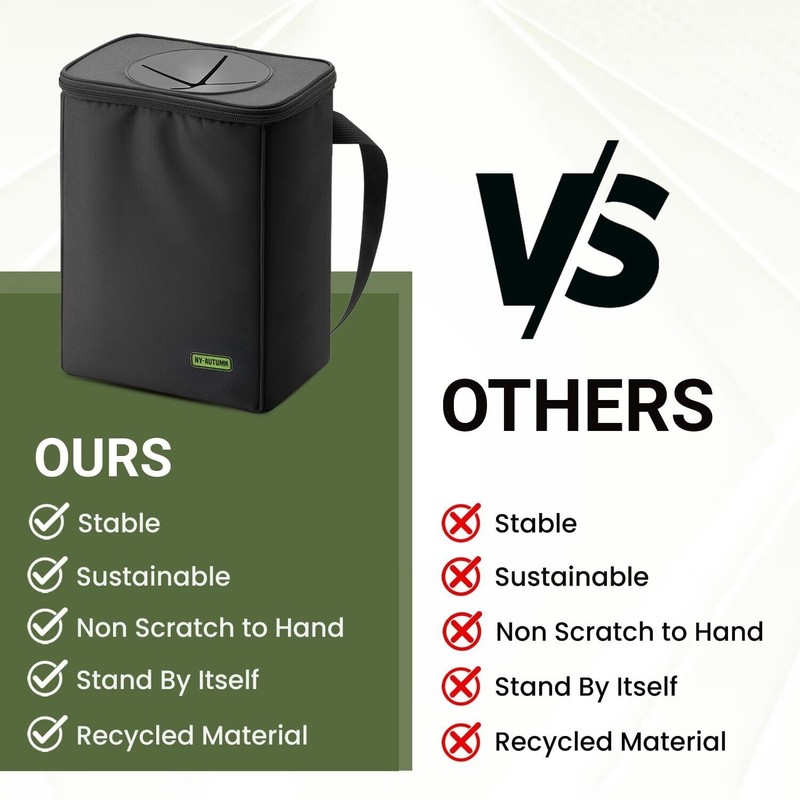 NY-AUTUMN Car Trash Bin with Lid 2 Gallon Capacity Leakproof