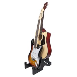 JestFRU Guitar Stand - Wooden Guitar Rack for Acoustic & Electric, Bass Holder with Foam Padded, Suitable for Music Studio Home, Multiple Guitar Display (2 Space) - Black