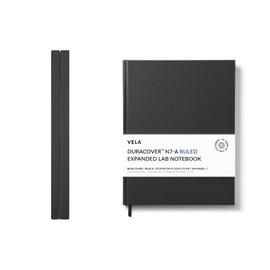 Vela Sciences N7-A Expanded DuraCover Lab Notebook, 9.25 x 11.75 in (23.5 x 30 cm), 144 Pages, Gray Saturated Weave, Permanent Bound, 70lb Heavyweight Paper (2-Pack, Ruled)