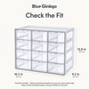 Blue Ginkgo Large 12-Drawer Cabinet – Stackable Clear Organizer for