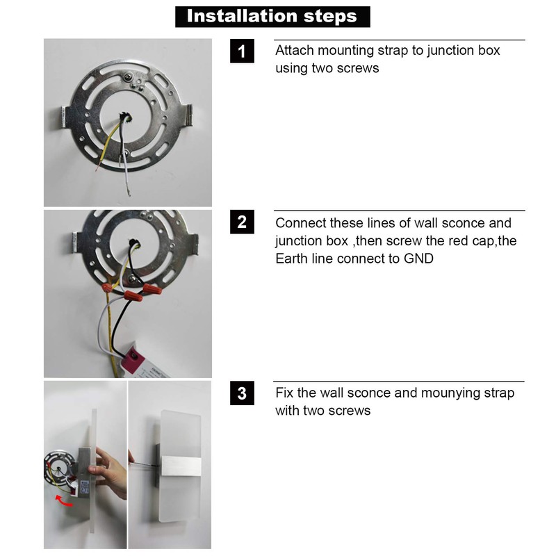 Lightess Modern Wall Sconce Dimmable 12W, Up Down Wall Lights