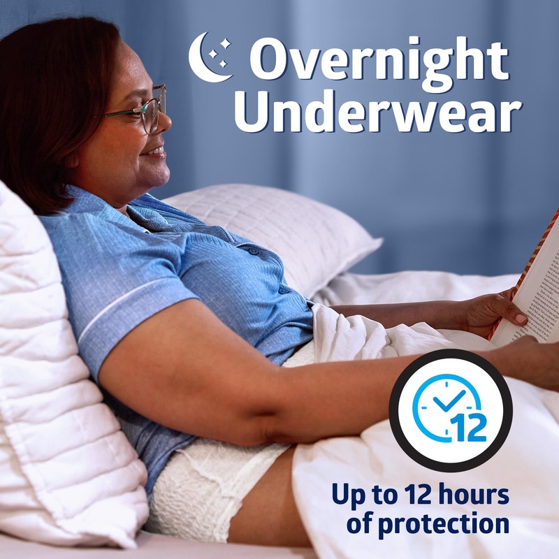 FitRight Overnight Unisex Underwear, Small/Medium (28-40 in Waist), 64 Count
