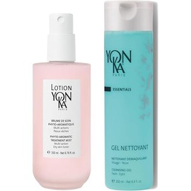 Yonka Cleansing and Hydrating Skincare Set, Lotion PS Toner for Dry or Sensitive Skin and Gentle Foaming Face Wash and Makeup Remover