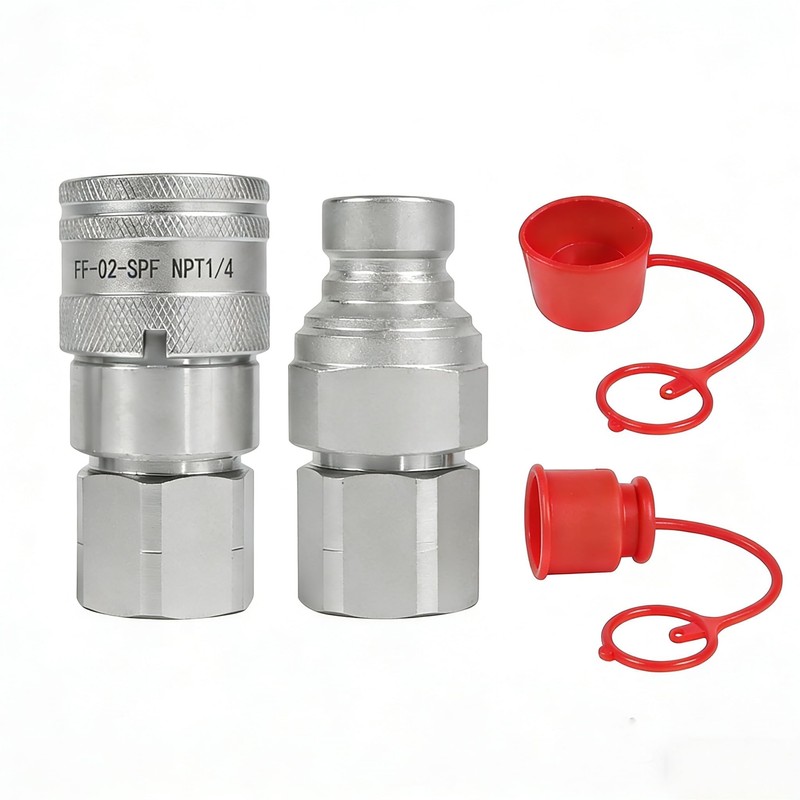 SINOCMP 1/4" Body & 1/4" NPT Hydraulic Quick Connect Fittings
