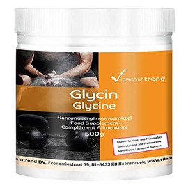 Glycine 500 g Powder 5 Month Supply 100% Pure No Additives Vegan Amino Acid Bulk Pack Vitamintrend