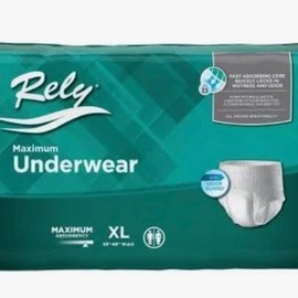 Rely Maximum Pull On Adult Absorbent Underwear, X-Large, 25 Count - Disposable Heavy Duty for Men and Women Unisex Comfort