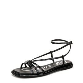 Circus NY by Sam Edelman Women's Olana Flat Sandal, Black Patent, 8