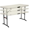 LIFETIME 4 Ft. Commercial Adjustable Height Folding Table (Almond)