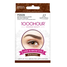 1000 Hour Eyelash & Brow Dye/Tint Kit Permanent Mascara (Dark Brown)